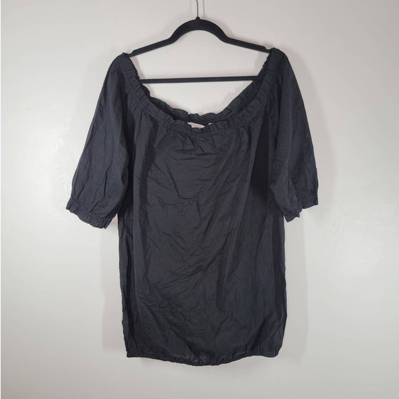 Gretchen Scott Designs Top Blouse Size S/M Off-the-shoulder Elastic Cuffs Black - Picture 1 of 4